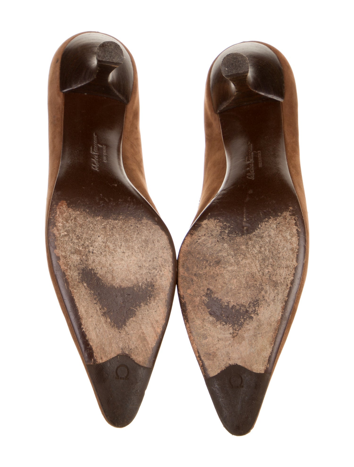 Salvatore Ferragamo Suede Bow Accents Pumps